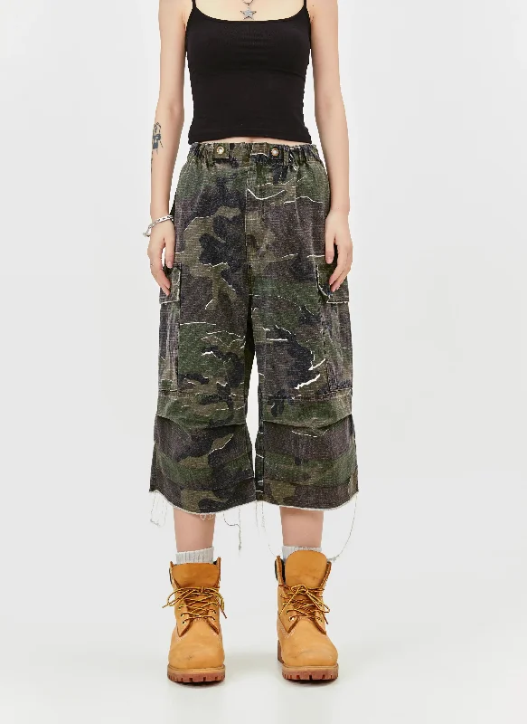 Camouflage Flap Pocket Shorts