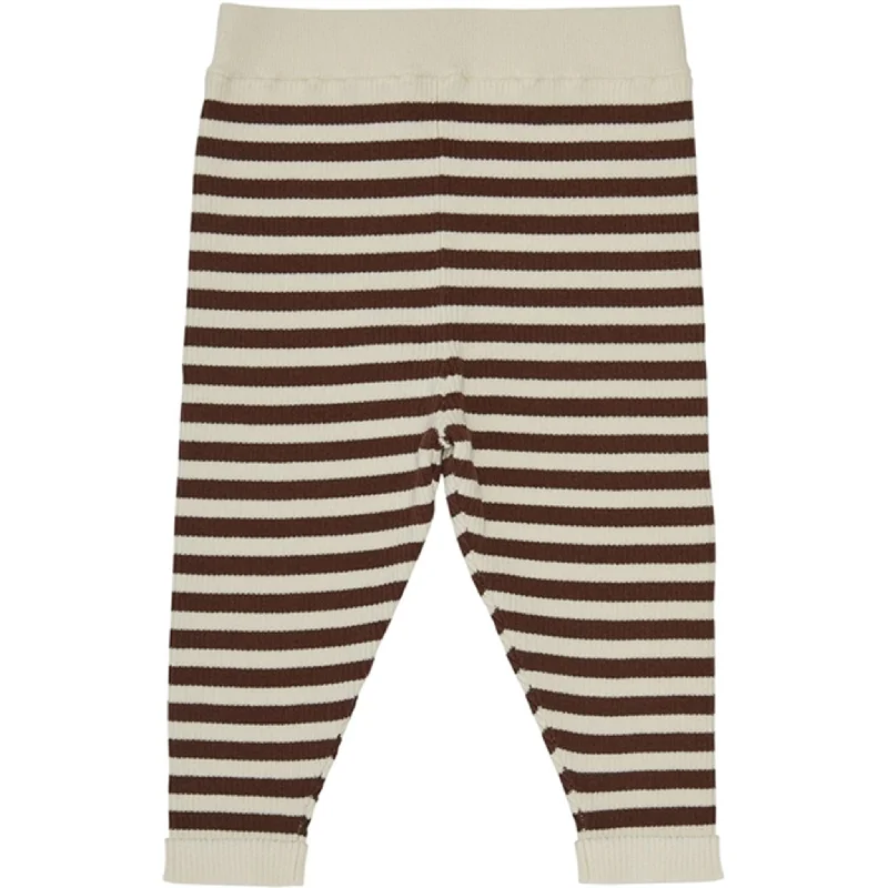 FUB Baby Rib Pants Ecru/Maroon