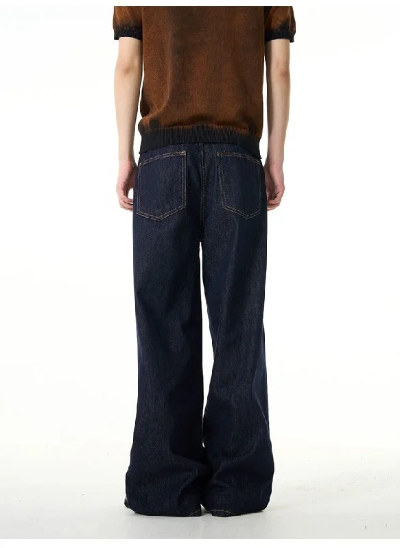 Solid Color Wide Jeans