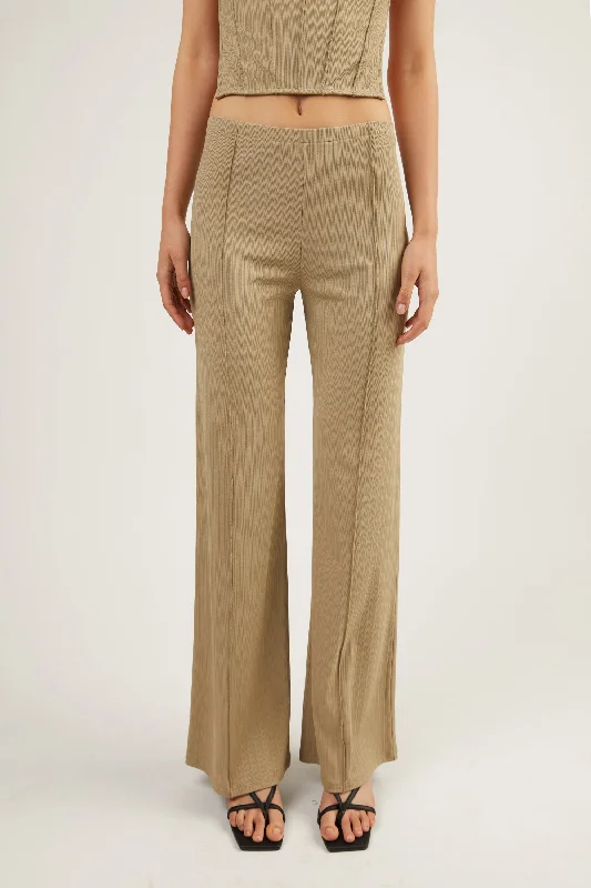 FLARED PANT WITH STITCH DETAILS