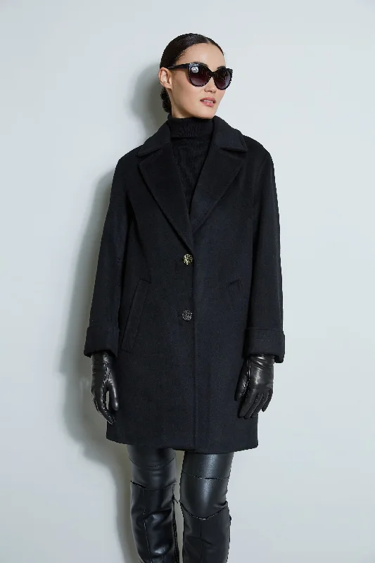 Tahari Double Face Wool Blend Two Button Coat