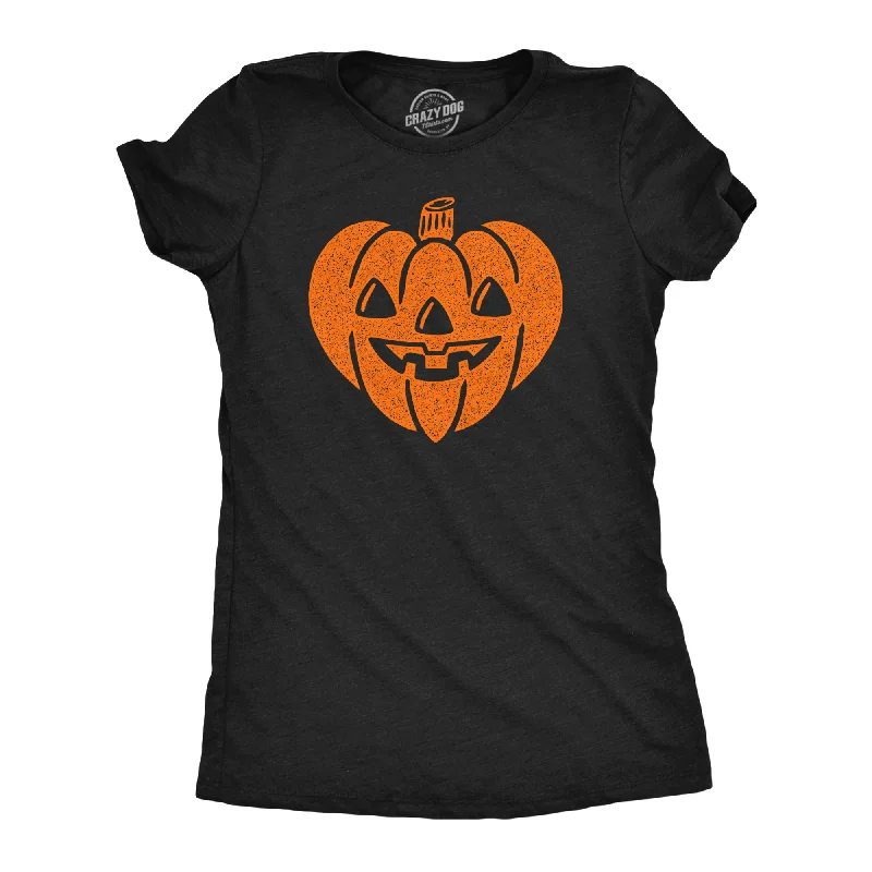 Carved Pumpkin Heart Women's T Shirt