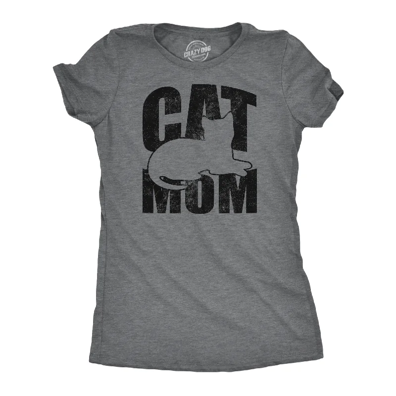 Cat Mom Outline Women's T Shirt