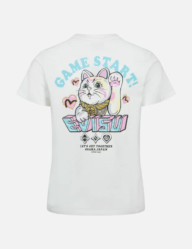 Fortune Cat Print Regular Fit T-Shirt