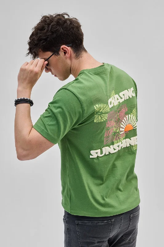 Sun Downer Green Slim Fit T-Shirt