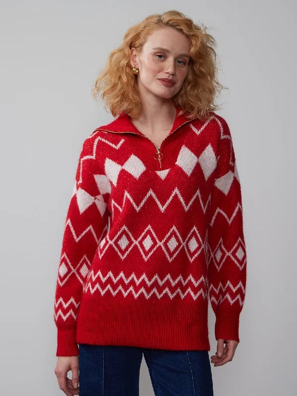 Quarter Zip Fairisle Sweater