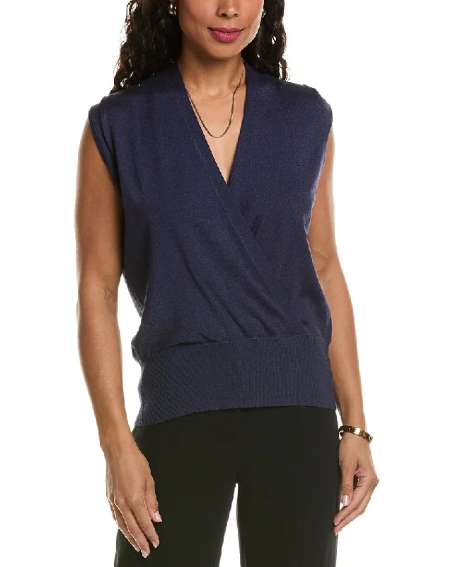 Elie Tahari Faux Wrap Sweater