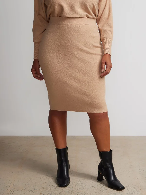 Plus Elastic Waist Bodycon Skirt