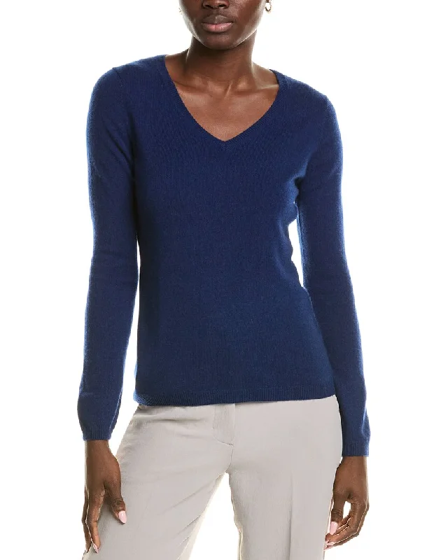 sofiacashmere Modern V-Neck Cashmere Sweater