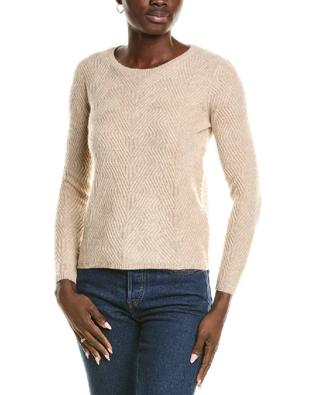 sofiacashmere Trellis Cable Cashmere Sweater