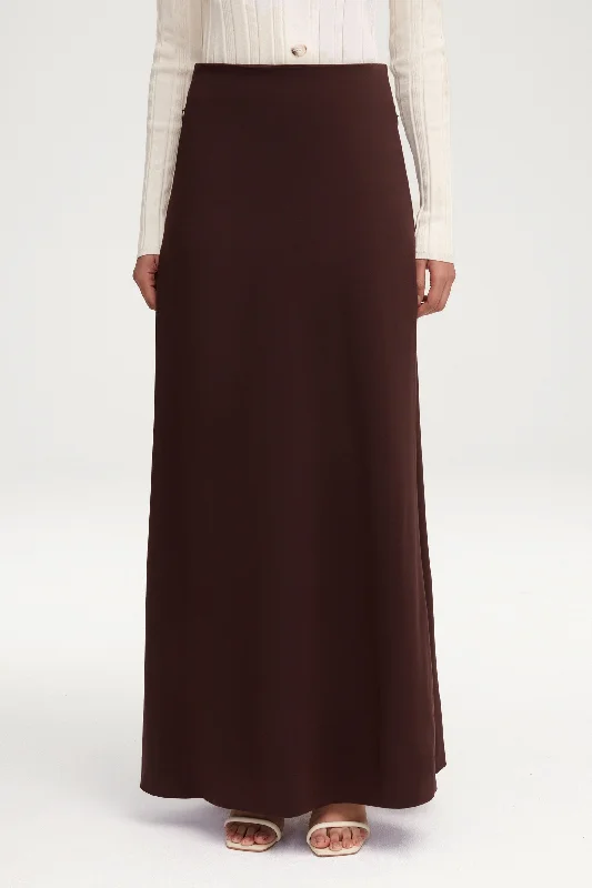 Essential Jersey A-Line Maxi Skirt - Dark Brown