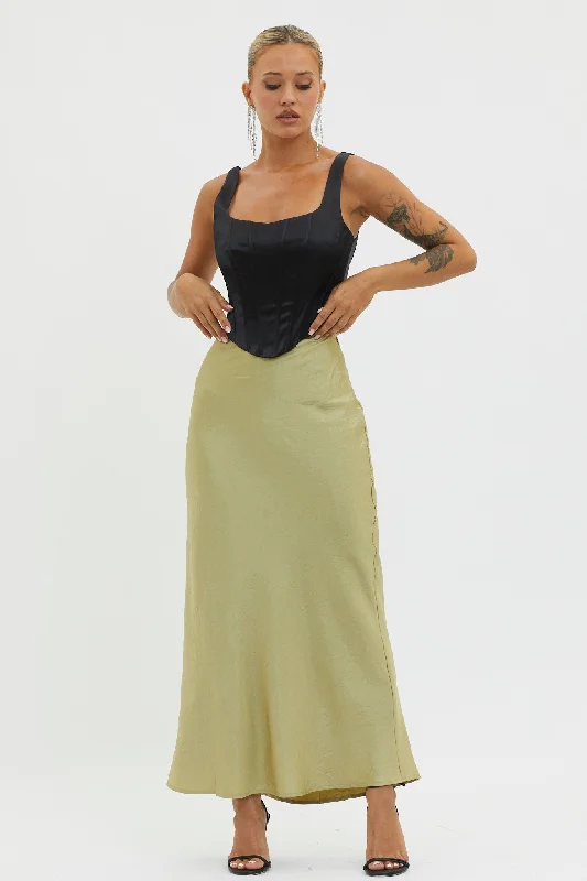 Guiding Light Midi Skirt Light Green