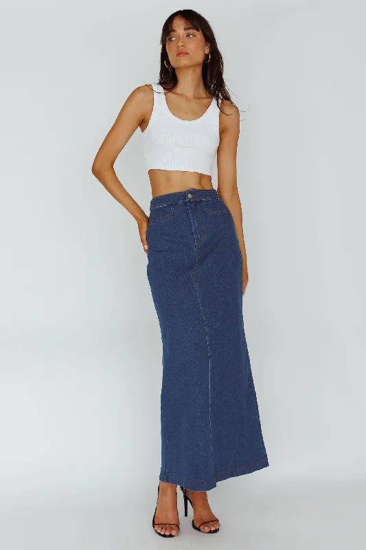 Sinead Denim Maxi Skirt Indigo