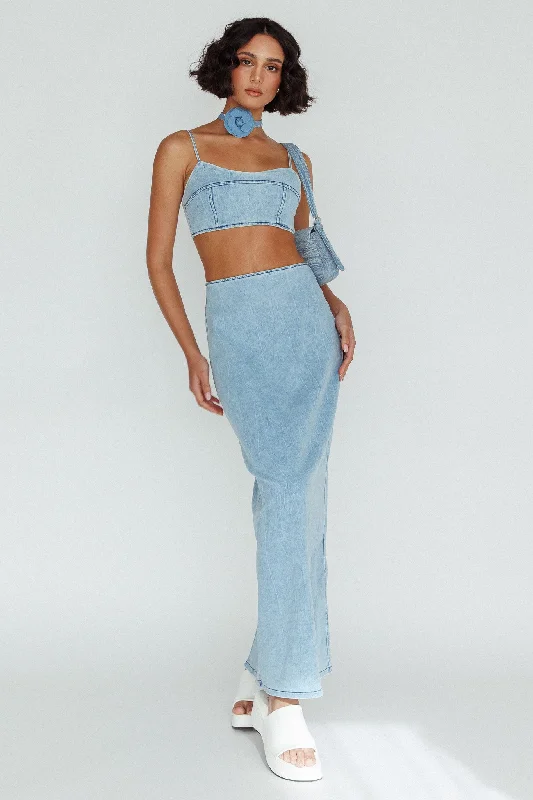 The Moment Maxi Skirt Denim