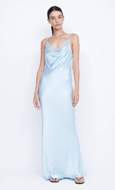 ARABELLA BACKLESS DRESS - DOLPHIN BLUE