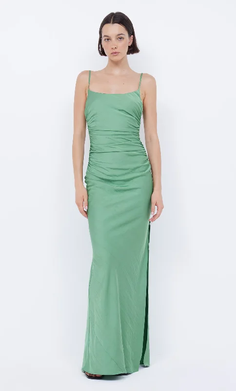 EMILIA SCOOP NECK DRESS - GREEN APPLE