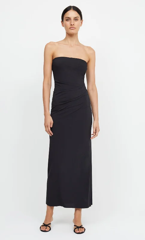 MYLA STRAPLESS DRESS - BLACK