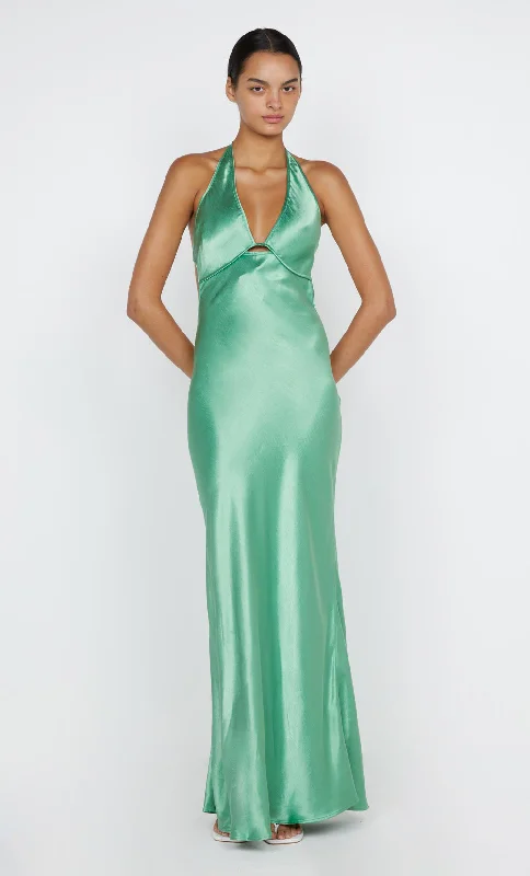 ZARIAH HALTER DRESS - GREEN APPLE