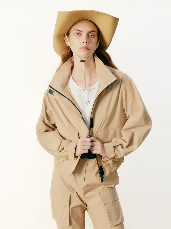 Khaki Hoodie Style Jacket