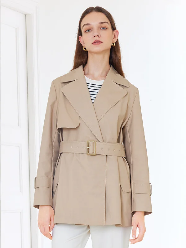 Crop Trench Coat With Belt