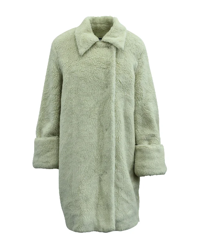 Maison Martin Margiela Faux Fur Coat in Ivory Polyester