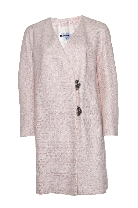 Pink tweed lurex coat