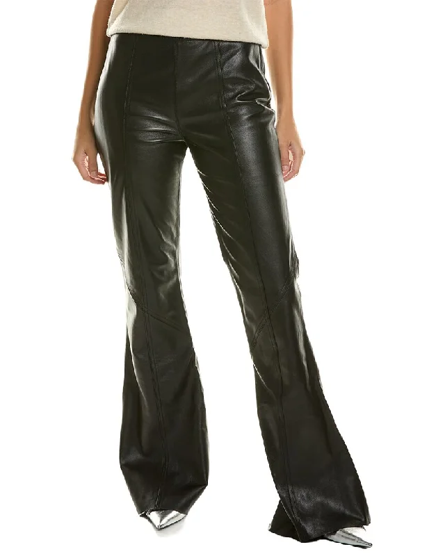 Alberta Ferretti Leather Flare Pant