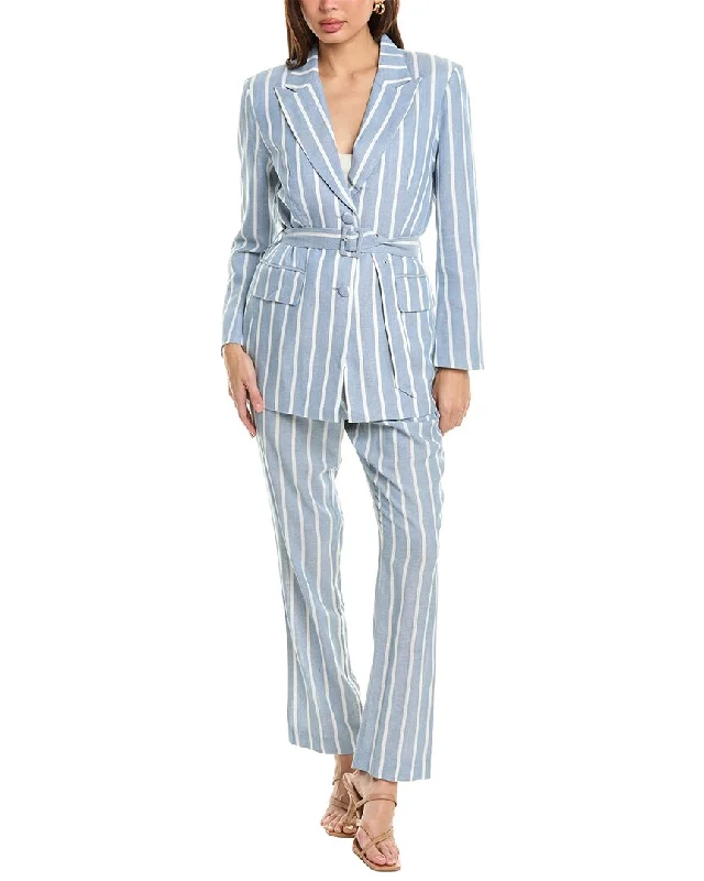 Pascale La Mode 2pc Linen-Blend Blazer & Pant Set