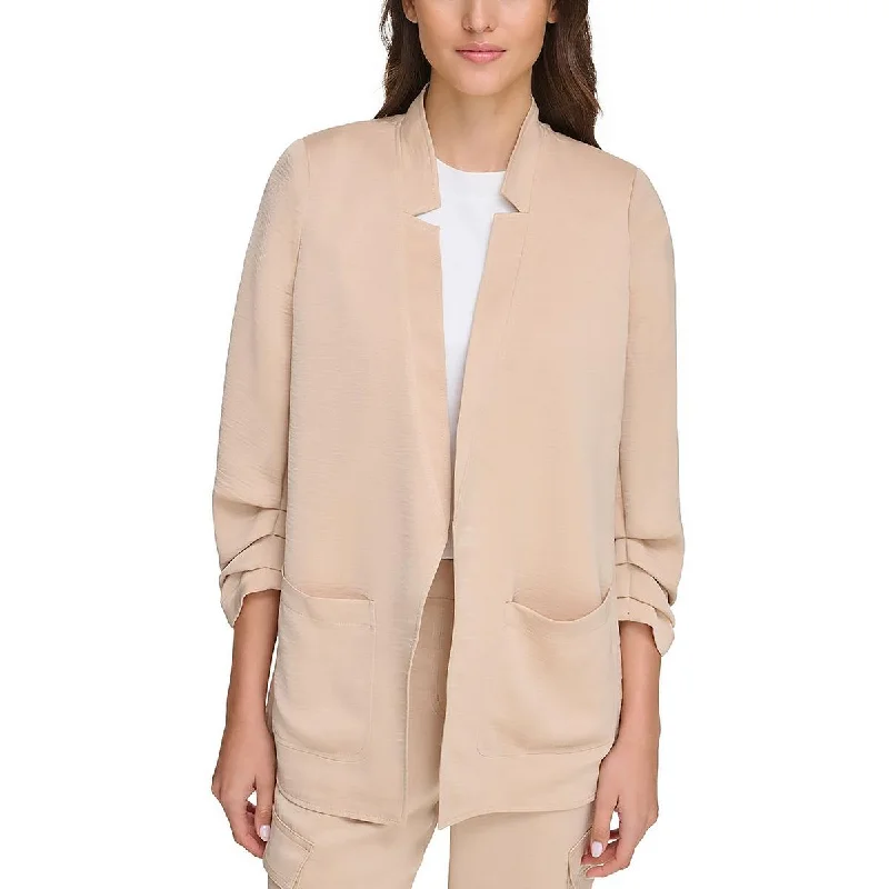 Womens 3/4 Sleeve Suit Separate Open-Front Blazer